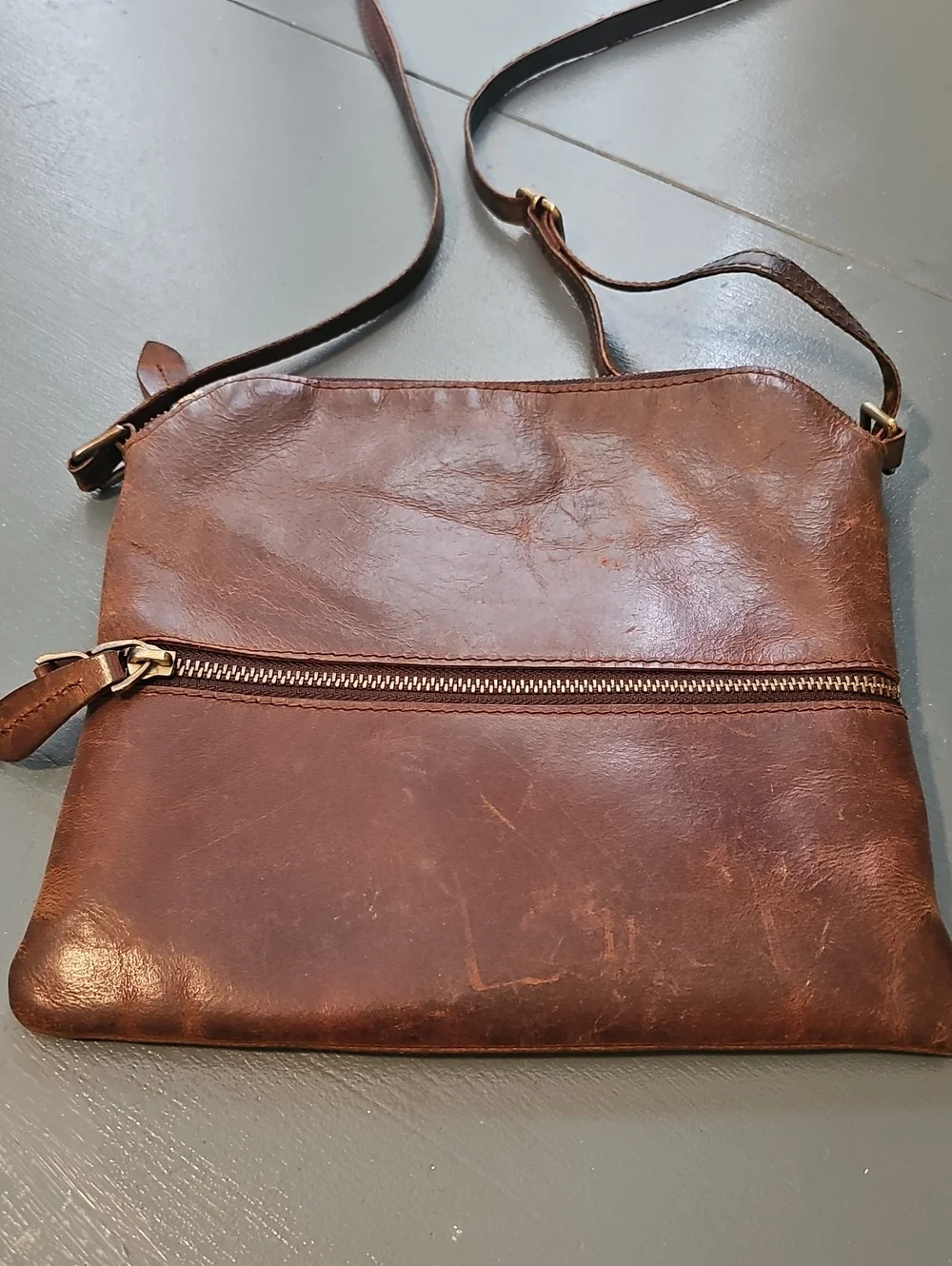 E-Zone Vintage Brown Leather Crossbody Bag - Classic Unsex Bag